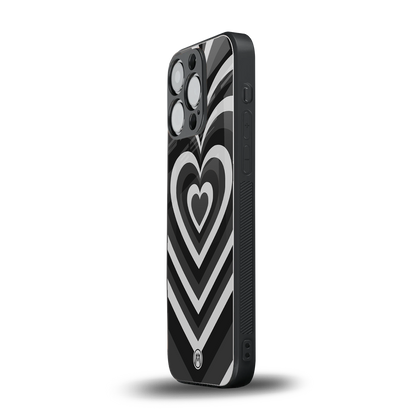 y2k retro black hearts back phone cover | glass case for iphone 14 pro