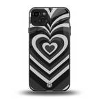 y2k retro black hearts back phone cover | glass case for iphone 15