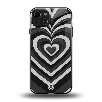 y2k retro black hearts back phone cover | glass case for iphone 14