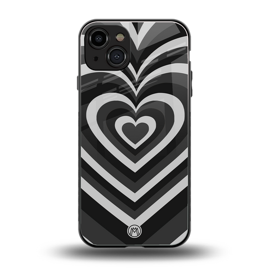 y2k retro black hearts back phone cover | glass case for iphone 14