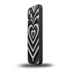 y2k retro black hearts back phone cover | glass case for iphone 15