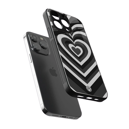 y2k retro black hearts back phone cover | glass case for iphone 14 pro