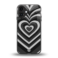 y2k retro black hearts back phone cover | glass case for iphone 16 plus