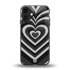 y2k retro black hearts back phone cover | glass case for iphone 16 plus