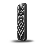 y2k retro black hearts back phone cover | glass case for iphone 16 plus