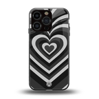 y2k retro black hearts back phone cover | glass case for iphone 16 pro