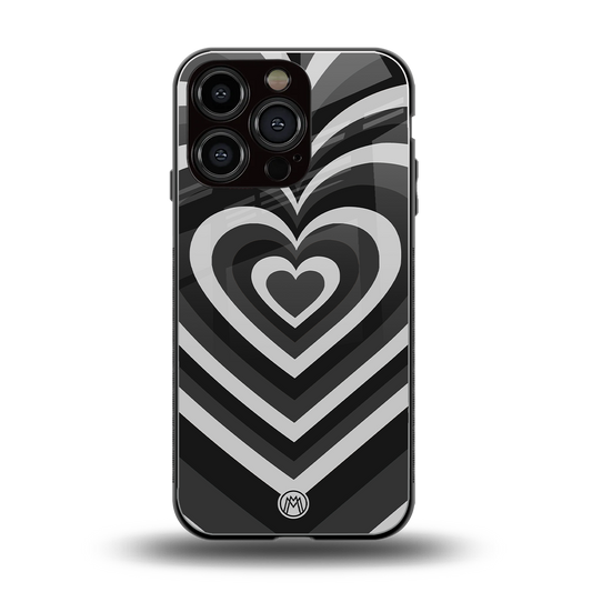 y2k retro black hearts back phone cover | glass case for iphone 16 pro