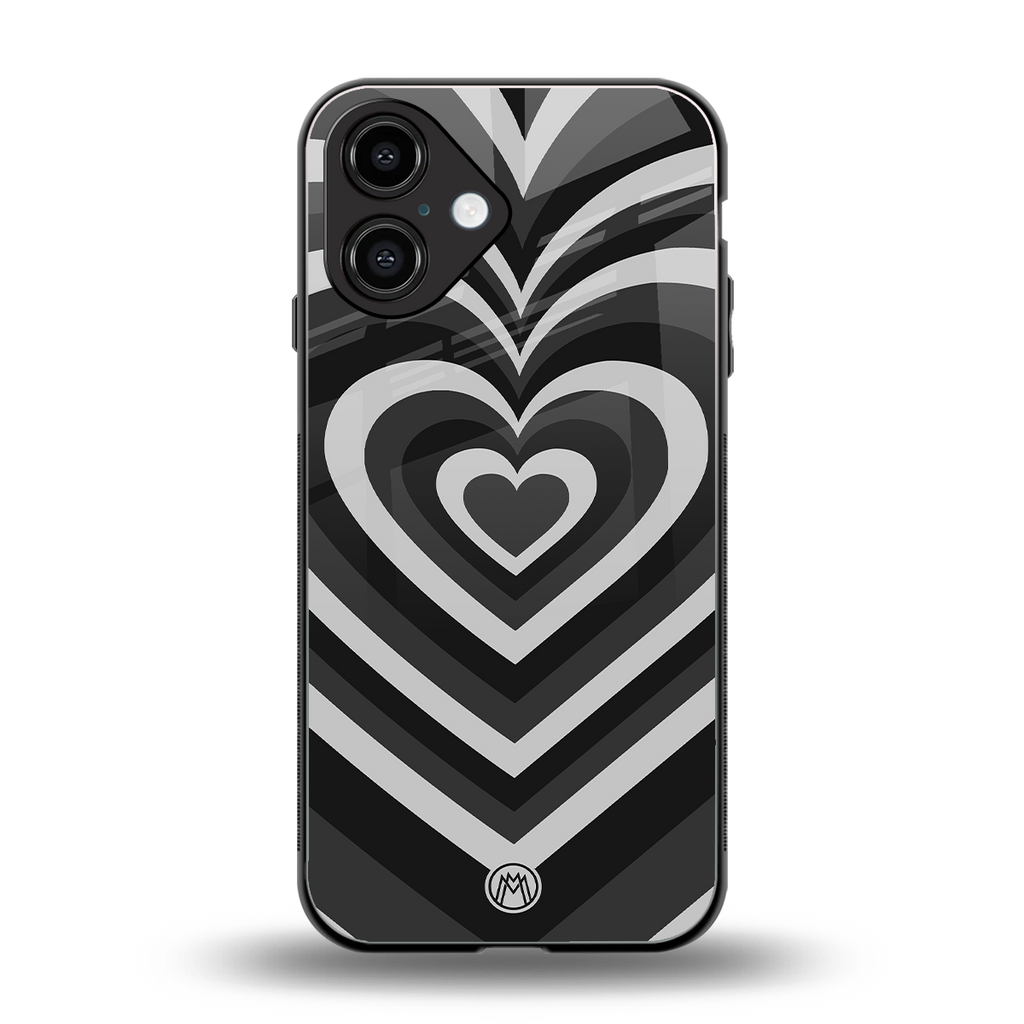 y2k retro black hearts back phone cover | glass case for iphone 16