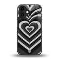 y2k retro black hearts back phone cover | glass case for iphone 16