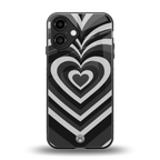 y2k retro black hearts back phone cover | glass case for iphone 16