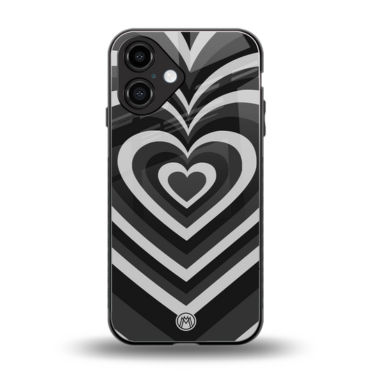 y2k retro black hearts back phone cover | glass case for iphone 16