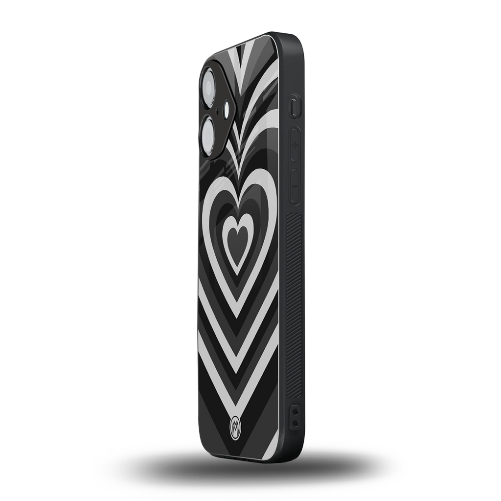 y2k retro black hearts back phone cover | glass case for iphone 16