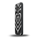 y2k retro black hearts back phone cover | glass case for iphone 16