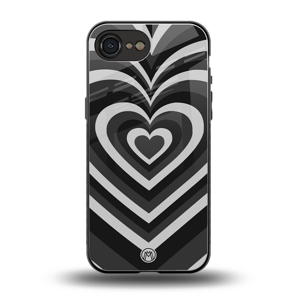 y2k retro black hearts back phone cover | glass case for iphone 16e