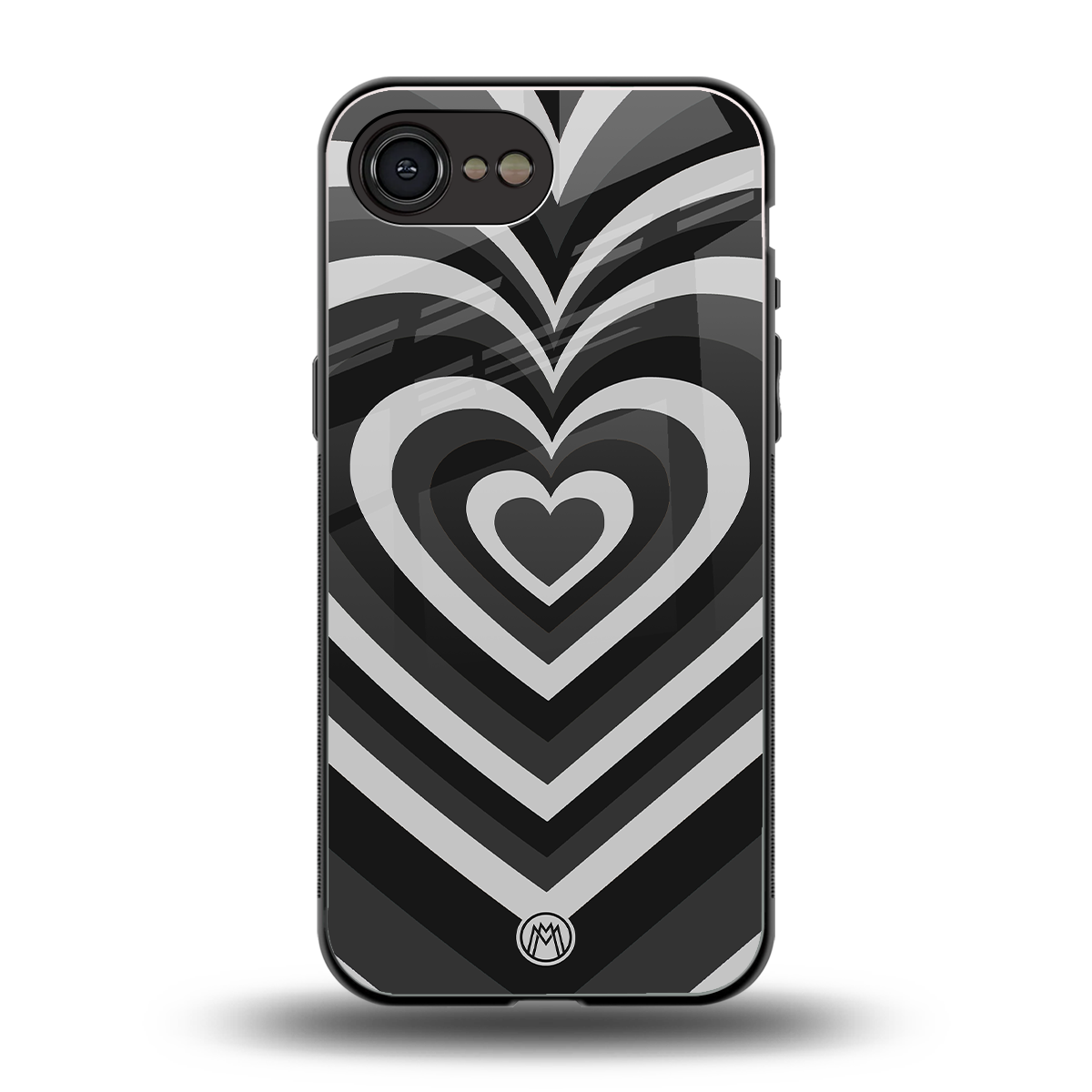 y2k retro black hearts back phone cover | glass case for iphone 16e