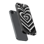y2k retro black hearts back phone cover | glass case for iphone 16e