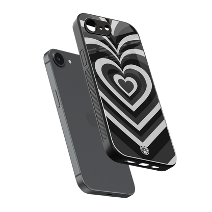 y2k retro black hearts back phone cover | glass case for iphone 16e