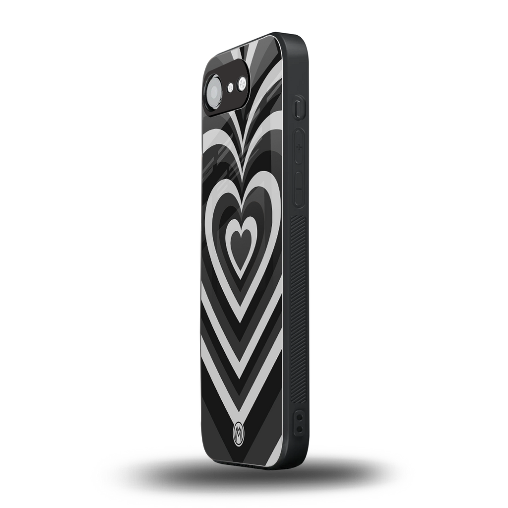 y2k retro black hearts back phone cover | glass case for iphone 16e