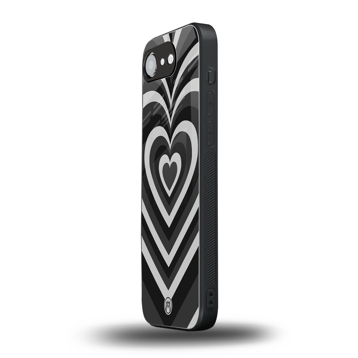 y2k retro black hearts back phone cover | glass case for iphone 16e