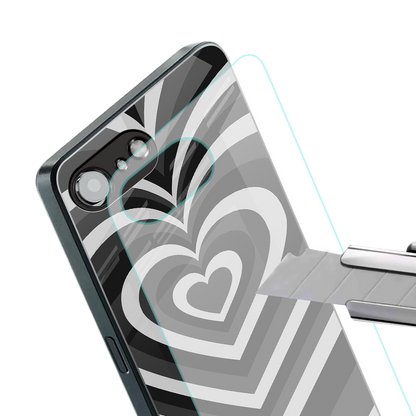 y2k retro black hearts back phone cover | glass case for iphone 16e