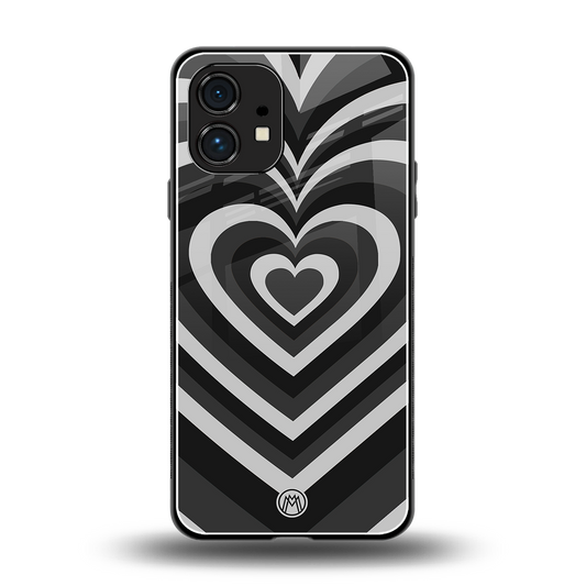 y2k retro black hearts back phone cover | glass case for nothing phone 1