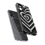 y2k retro black hearts back phone cover | glass case for nothing phone 1
