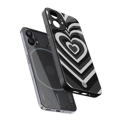 y2k retro black hearts back phone cover | glass case for nothing phone 1