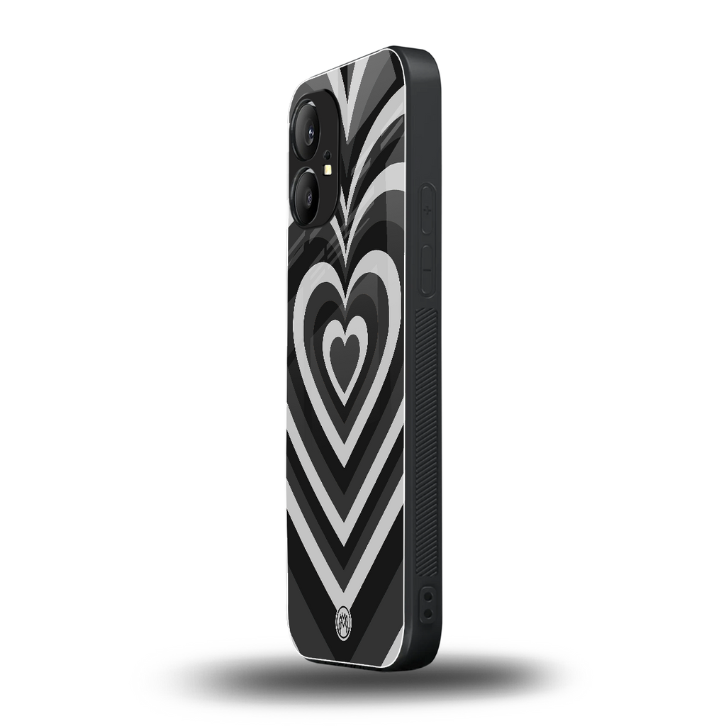 y2k retro black hearts back phone cover | glass case for nothing phone 1