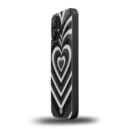 y2k retro black hearts back phone cover | glass case for nothing phone 1