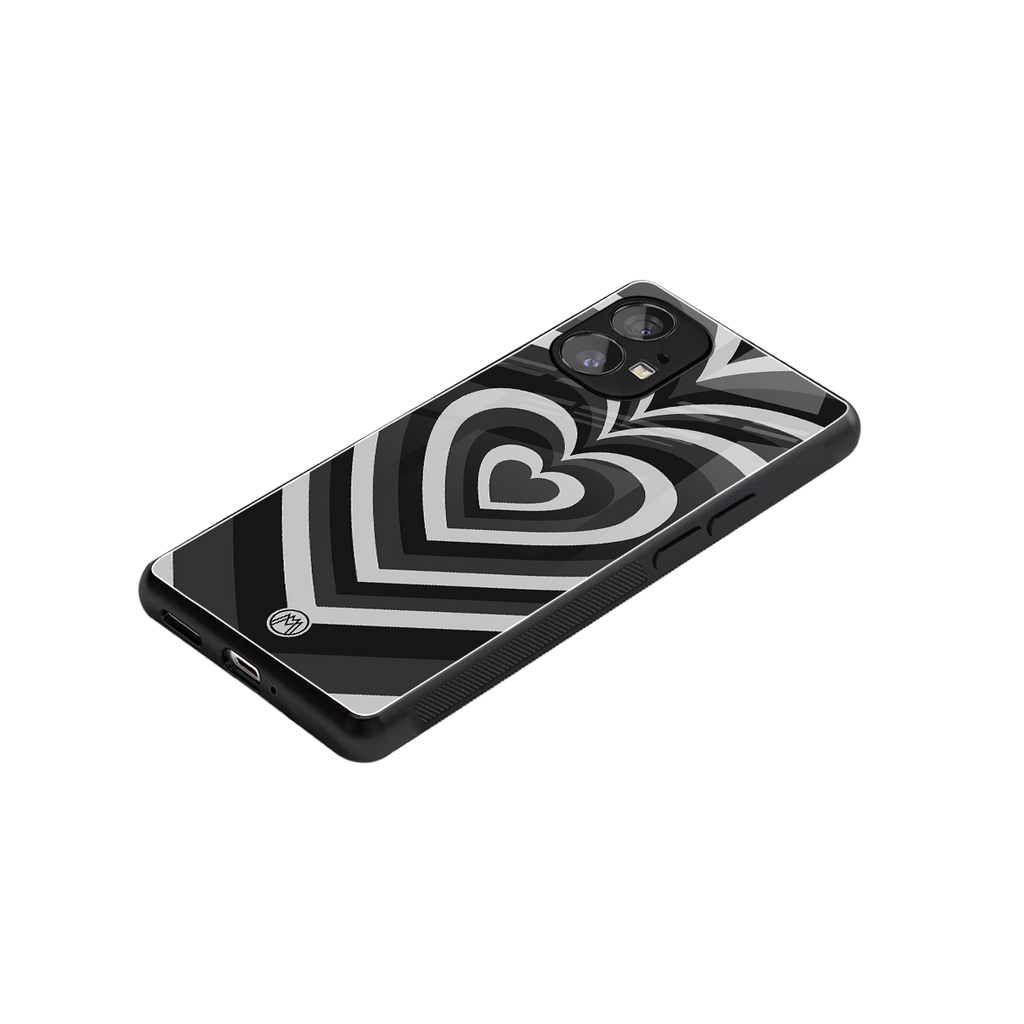 y2k retro black hearts back phone cover | glass case for nothing phone 1
