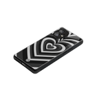 y2k retro black hearts back phone cover | glass case for nothing phone 1