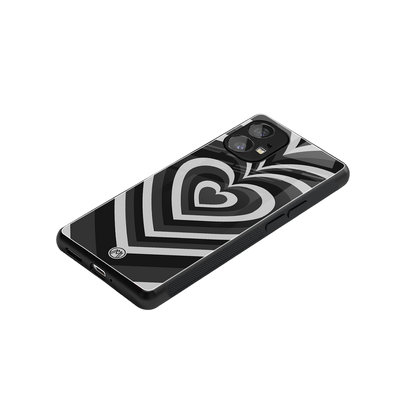 y2k retro black hearts back phone cover | glass case for nothing phone 1