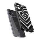 y2k retro black hearts back phone cover | glass case for nothing phone 2