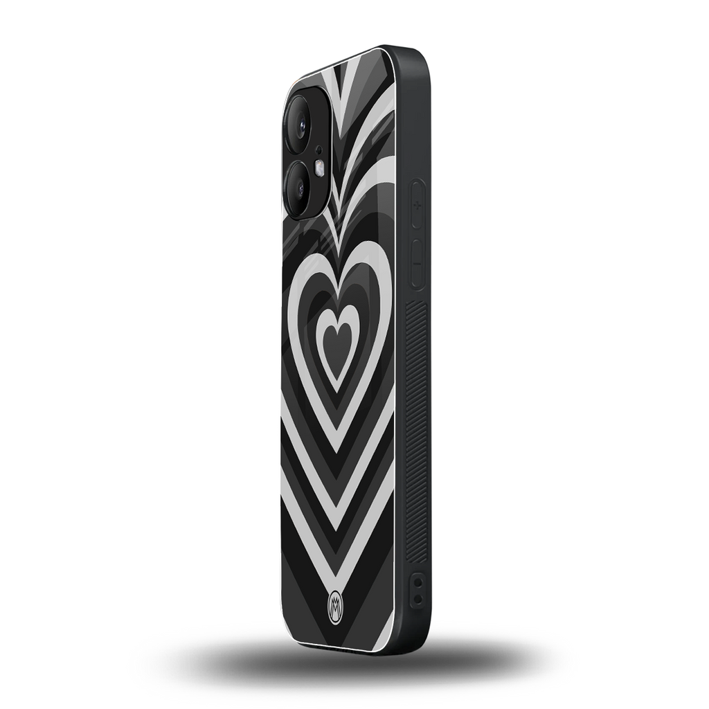 y2k retro black hearts back phone cover | glass case for nothing phone 2