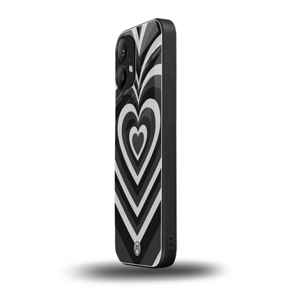 y2k retro black hearts back phone cover | glass case for nothing phone 2