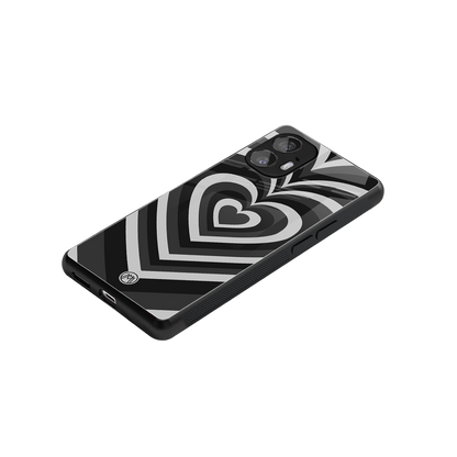 y2k retro black hearts back phone cover | glass case for nothing phone 2