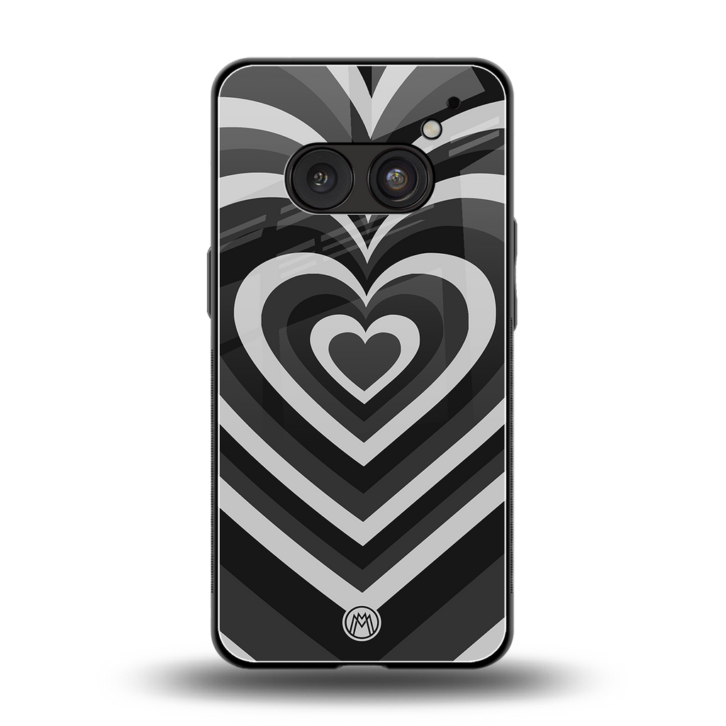 y2k retro black hearts back phone cover | glass case for nothing phone 2a