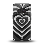 y2k retro black hearts back phone cover | glass case for nothing phone 2a
