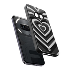 y2k retro black hearts back phone cover | glass case for nothing phone 2a