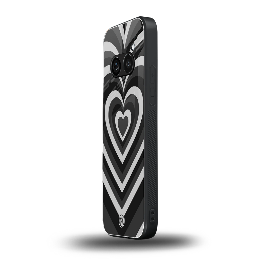 y2k retro black hearts back phone cover | glass case for nothing phone 2a
