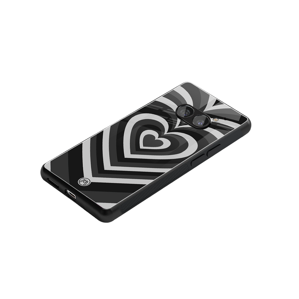 y2k retro black hearts back phone cover | glass case for nothing phone 2a