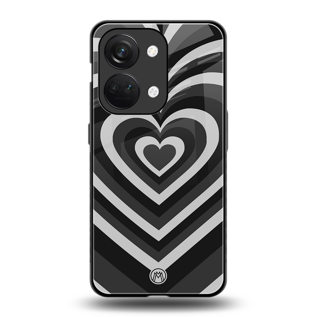 y2k retro black hearts back phone cover | glass case for oneplus nord 3