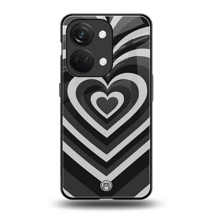 y2k retro black hearts back phone cover | glass case for oneplus nord 3