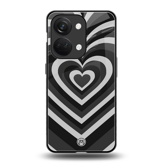y2k retro black hearts back phone cover | glass case for oneplus nord 3