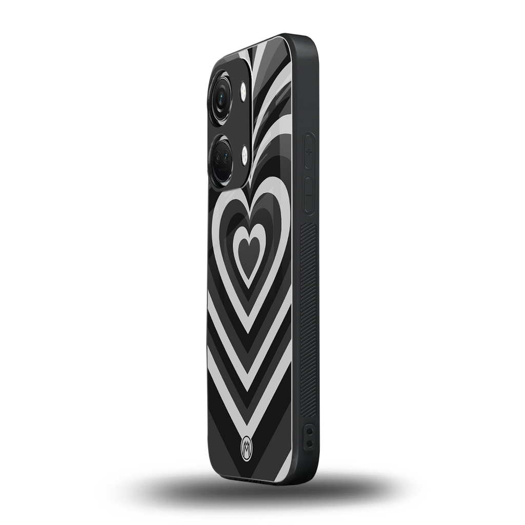 y2k retro black hearts back phone cover | glass case for oneplus nord 3