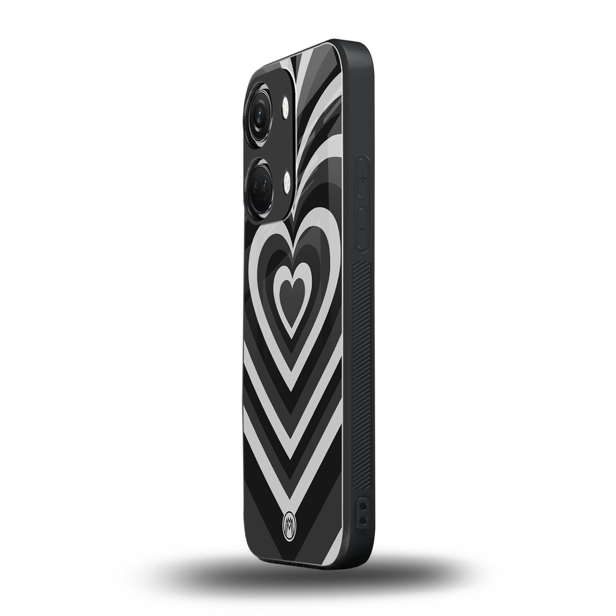 y2k retro black hearts back phone cover | glass case for oneplus nord 3