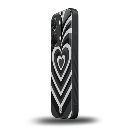 y2k retro black hearts back phone cover | glass case for oneplus nord 3