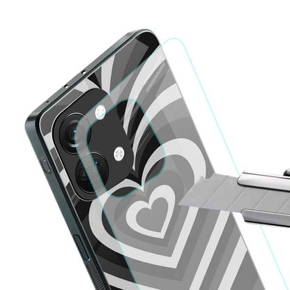 y2k retro black hearts back phone cover | glass case for oneplus nord 3