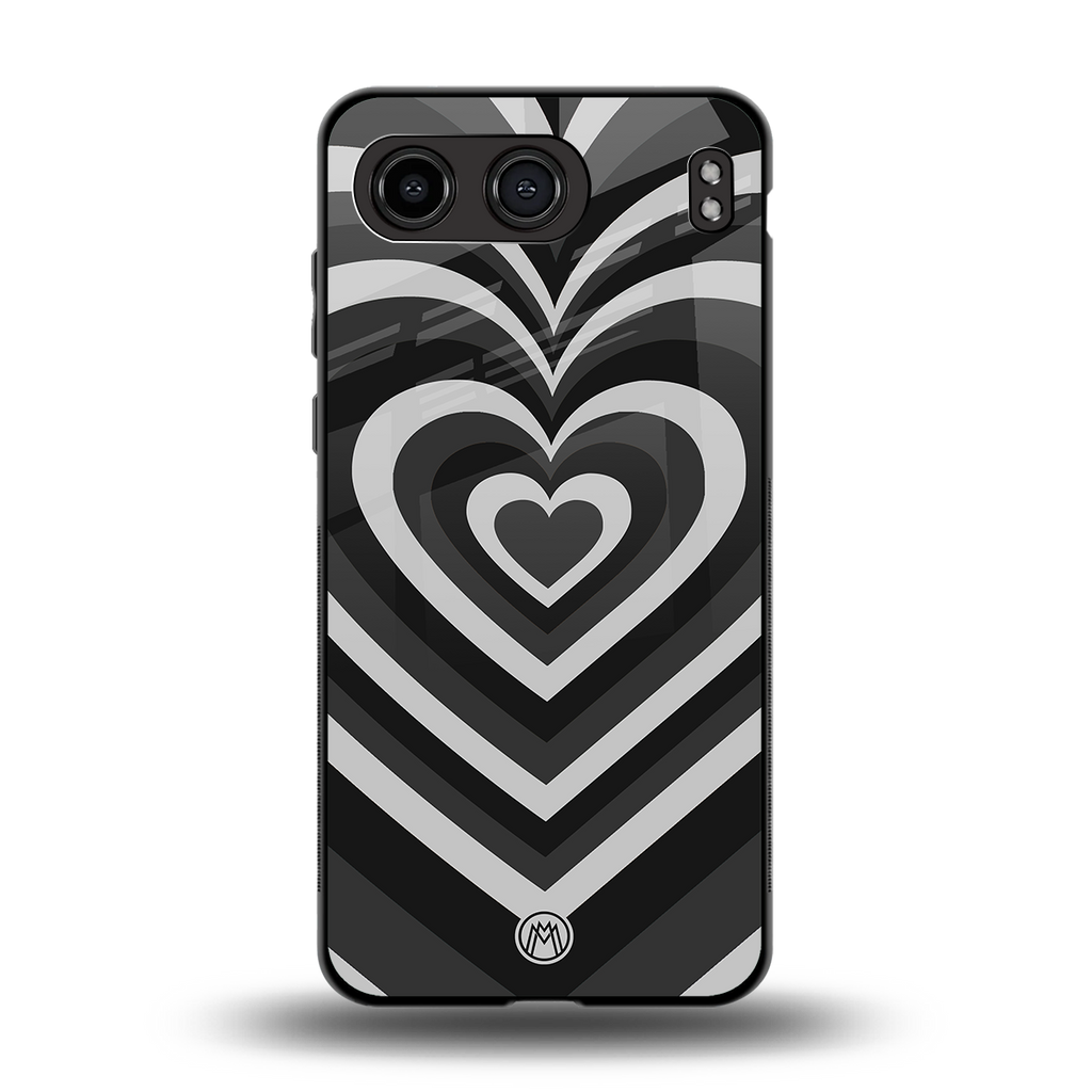 y2k retro black hearts back phone cover | glass case for oneplus nord 4