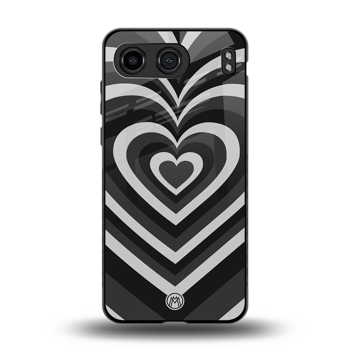 y2k retro black hearts back phone cover | glass case for oneplus nord 4